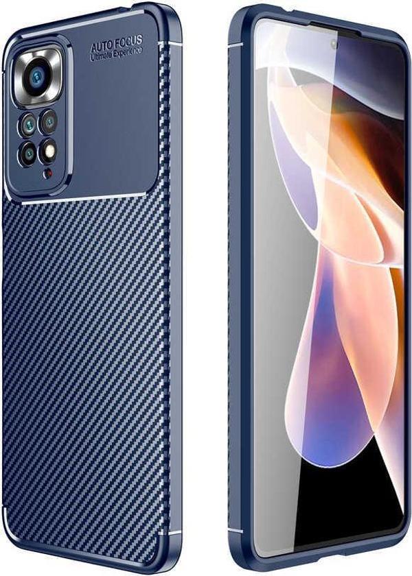 Xiaomi Redmi Note 11S Global Kılıf Darbe Emici Parmak İzi Yapmaz Karbon Tasarım Negro Silikon Kılıf - Image 1