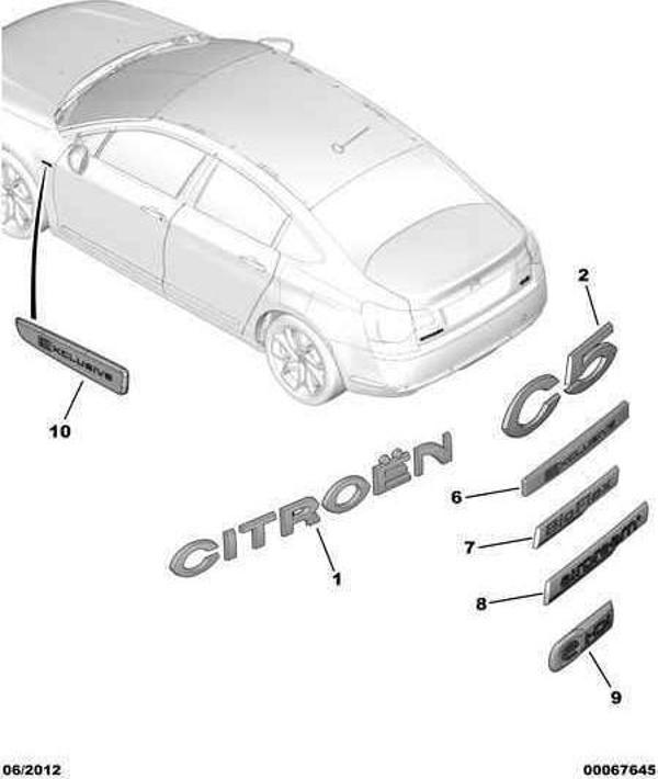 CİTROEN C5  III    CİTROEN YAZISI BAGAJ KAPUTU-  8665YS - Image 1