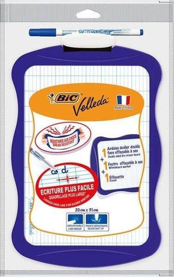 Bic Velleda Mini Beyaz Yazı Tahtası 1218 + Kalem 1721 + Silgi - Image 1