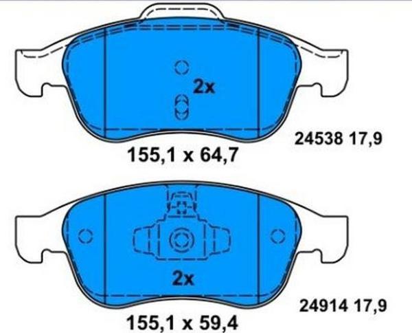 Renault Fluence, Megane 3 Ön Fren Balatası Takımı 440603905R - Image 1