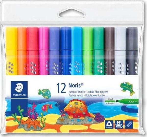 Staedtler Noris Clup Jumbo 12'li Üçgen Keçeli Kalem Seti - Image 1