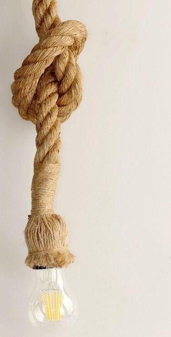 Otantik Çarşı Halat Avize Tekli Sarkıt 55 cm. - Image 1