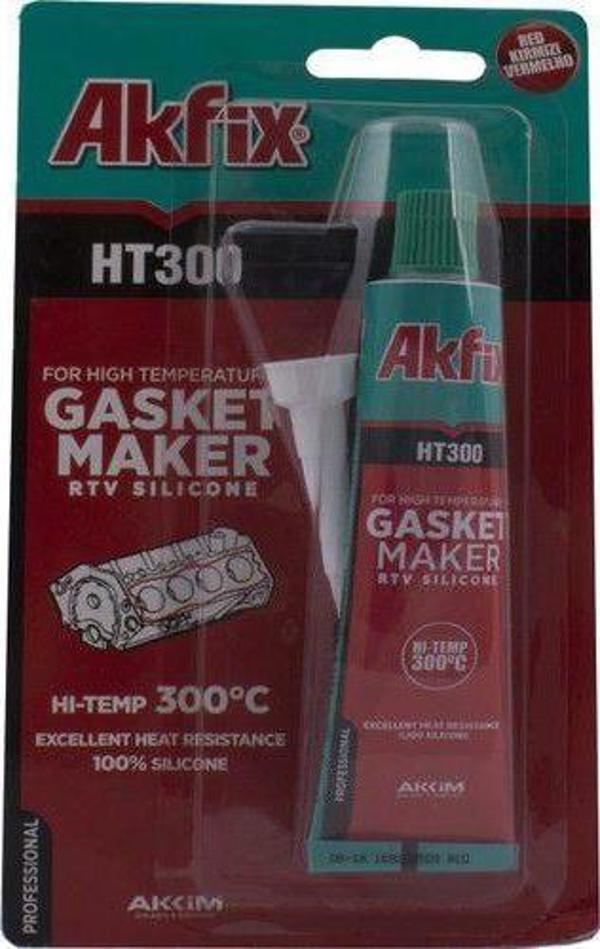 Akfix HT300 Yüksek Isı Silikonu Kırmızı Sıvı Conta - Image 1