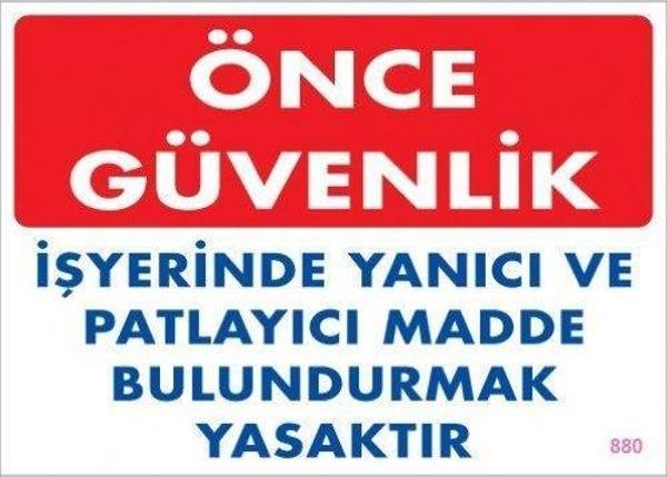 Uyarı Levhası Önce Güvenlik "880" - Image 1