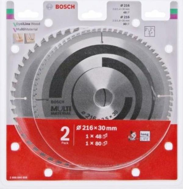 Bosch Daire Testere Bıçağı 216x30x48/80T 2li - Image 1