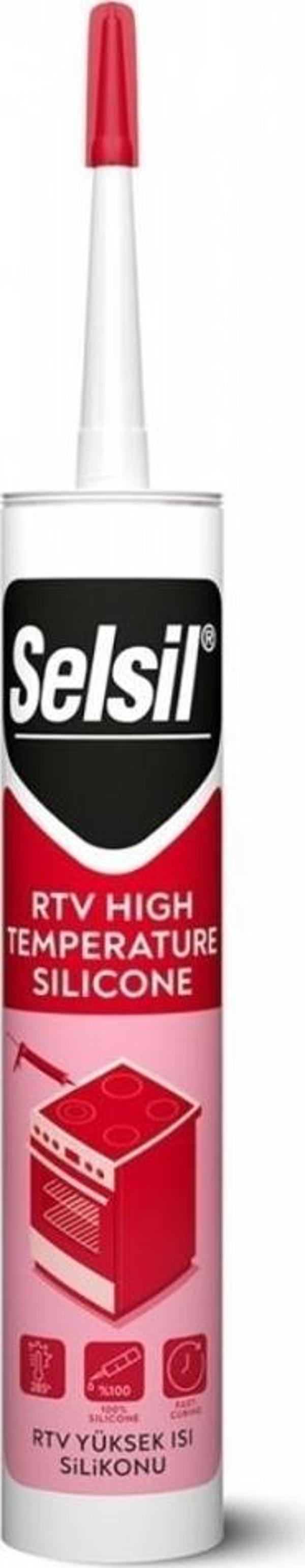 Selsil Rtv Yüksek Isı Silikonu Kırmızı 280 Ml - Image 1