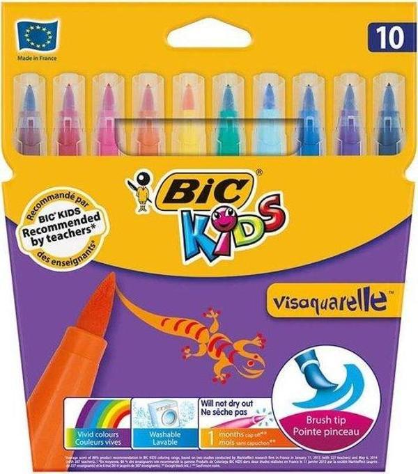 Bic Visa Fırça Uçlu 10'lu Keçeli Boya Kalemi - Image 1