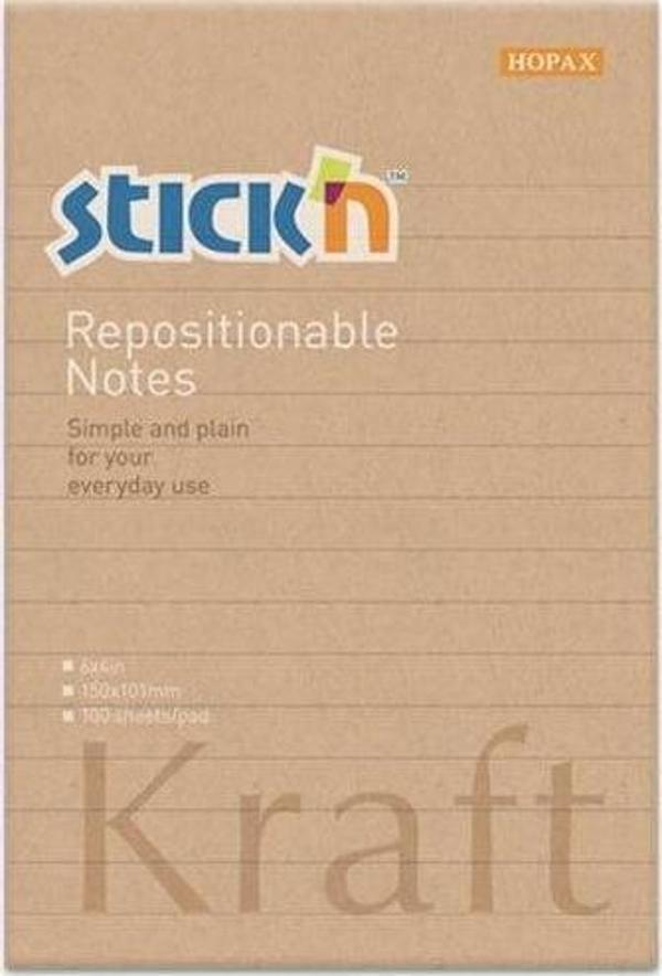 Hopax NotKğt.Stickn 150X101 Kraft Notes Çizgili 100 Yp - Image 1