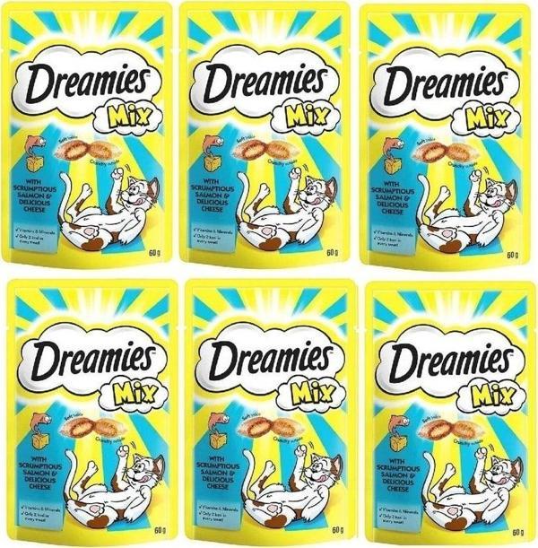 Dreamies Mix Iç Dolgulu Somonlu Ve Peynirli Kedi Ödülü 60 Gr X 6 Adet - Image 1