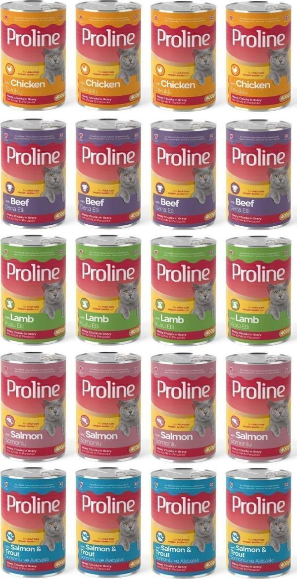 Pro Line Karışık Konserve Kedi Maması 400 Gr X 20 Adet - Image 1