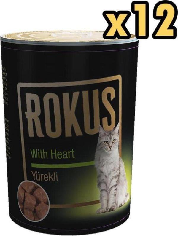 Rokus Yürekli Kedi Konservesi 410 Gr x 12 Adet - Image 1