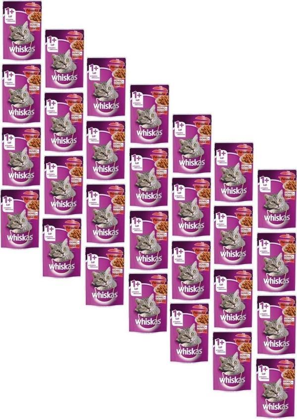 Whiskas Pouch In Jelly Güveç Sığır Etli Kedi Maması 85 Gr (28 Adet) - Image 1