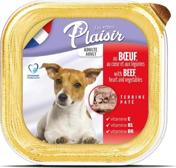 Plaisir Pate 150gr Sığır Etli Yetişkin 4adet Yaş Köpek Maması - Image 1
