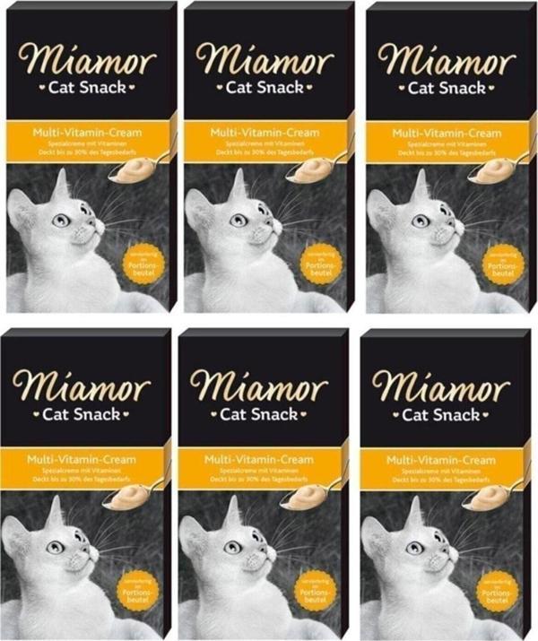 Miamor Cream Multi Vitaminli Kedi Ödülü 6 X 15 gr 6 Lı Eko Paket - Image 1
