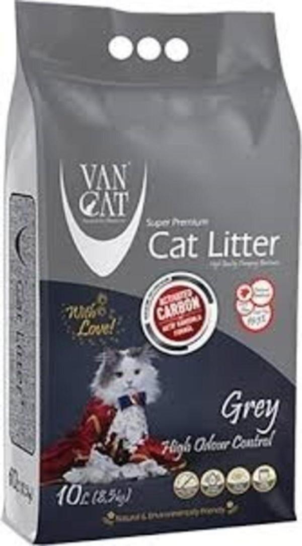 Vancat Van Cat Cat Lıtter Grey Aktif Karbonlu 10l (0,6-2,25mm) - Image 1