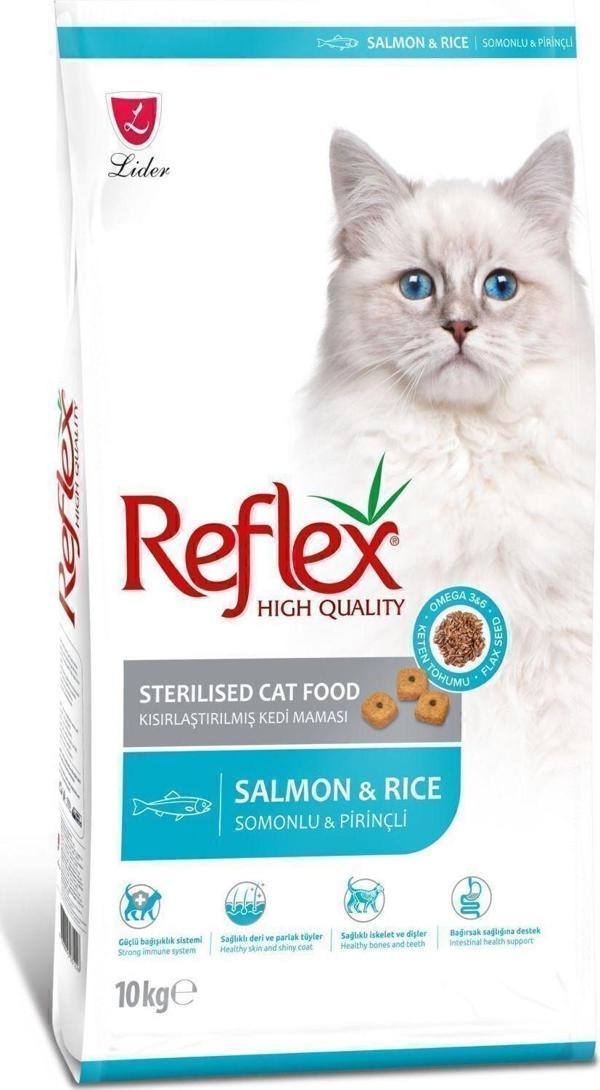 Reflex Sterilsed Somonlu Kısırlaştırılmış Yetişkin Kedi Maması 10 Kg Salmon Rice Cat Food - Image 1