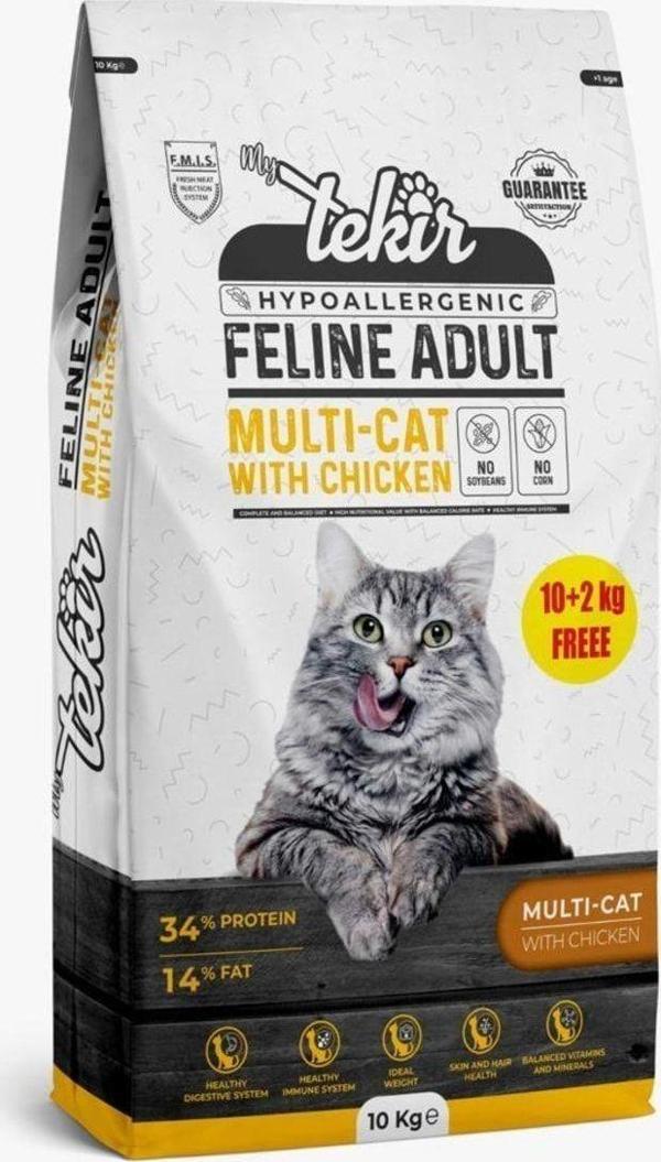 Tekir Hypo Allergenic Adult Tavuklu Kedi Maması 12 Kg - Image 1