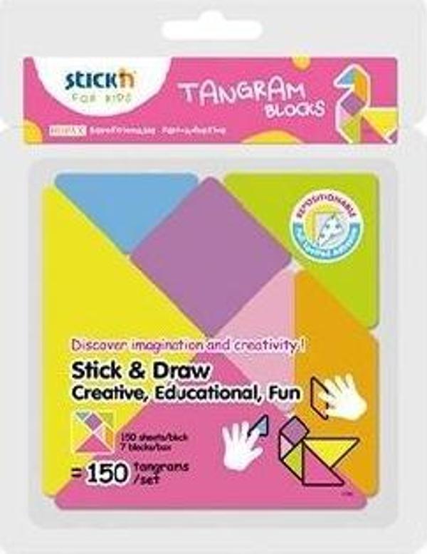 Gıpta Tangram 7 Renkli 150 Yaprak Blok Yaprak Not Kağıdı - Image 1