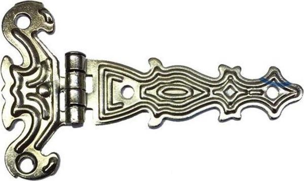 Dekoratif, Sac Tek Kuyruklu Menteşe - 40x68 mm, Küçük, Nikel, 100 Adet - Image 1