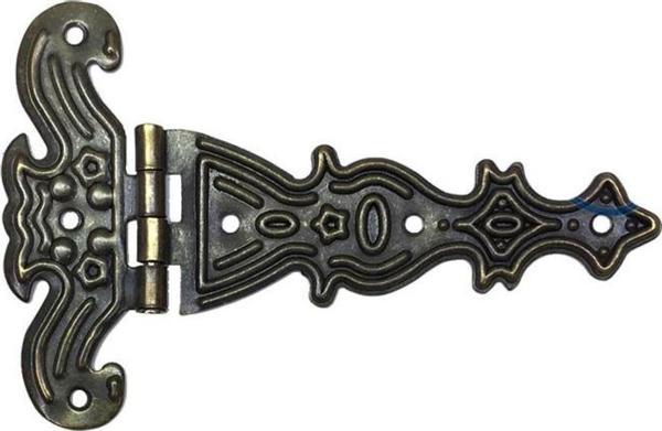 Dekoratif, Sac Tek Kuyruklu Menteşe - 69x102 mm, Büyük, Antik, 1 Adet - Image 1