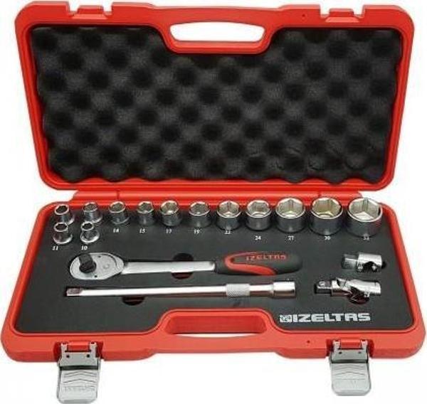 İzeltaş 1/2" Altı Köşe Lokma Anahtar Takımı 17 Parça U Kolsuz - Image 1