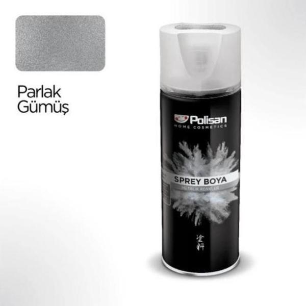 Polisan Metalik Parlak Gümüş Sprey Boya 400 ML - Image 1
