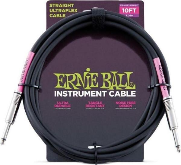 ERNIE BALL P06048 Düz/Düz Siyah 3mt Enstrüman Kablosu - Image 1