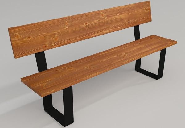 Masif Ağaç Arkalıklı Bank Kale Ayak Yeşil Eskitme 140cm - Image 1