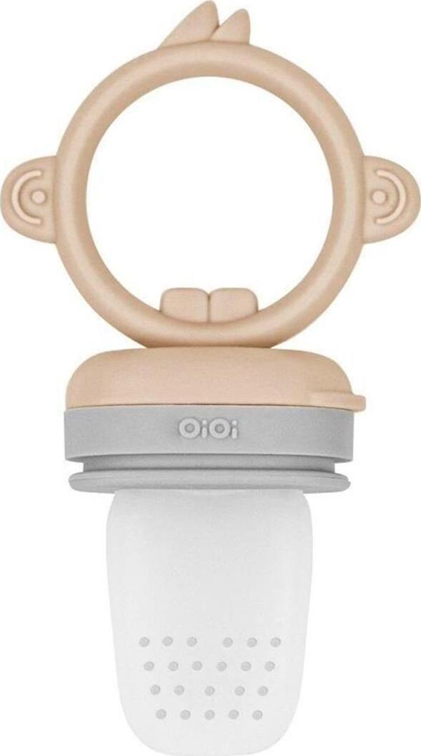OiOi Silikon Püre Meyve Sebze Emziği Bubble Beige/powder Grey (6ay ) Tek Ebat - Image 1
