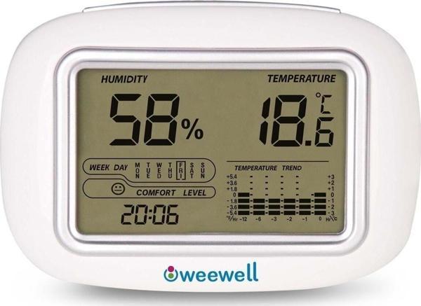 WEEWELL Oda İçi Dijital Nem Ve Sıcaklık Ölçer Higro Termometre Whm140  Tek Ebat - Image 1