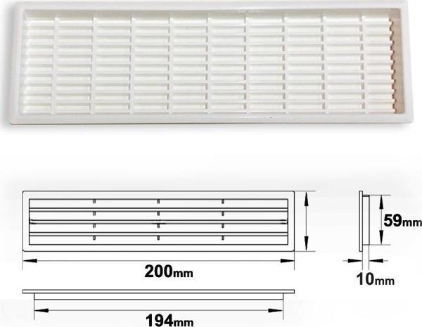 PLASTİK MENFEZ DİKDÖRTGEN BEYAZ - Image 1