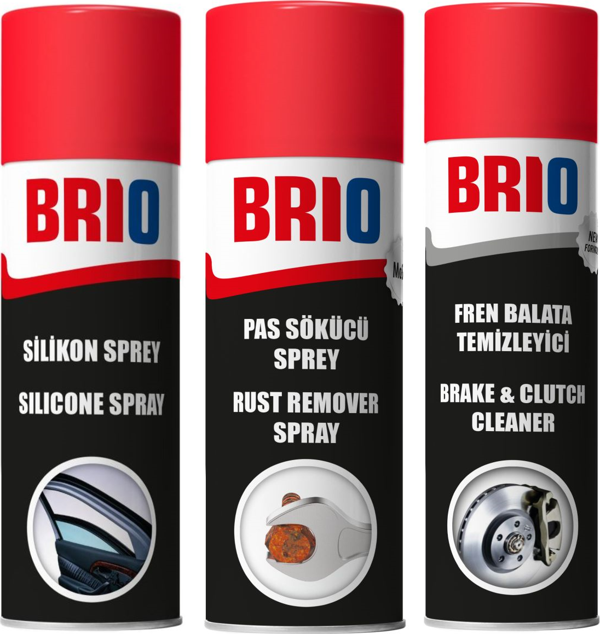 Brio Güçlü Pas Sökücü + Silikon Sprey + Fren Balata Temizleyici - Image 1
