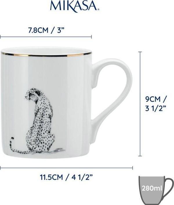 Mikasa Fine China Çita Desenli Kupa 280ml - Image 1