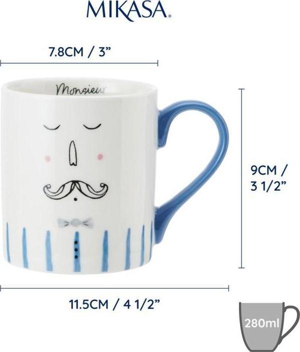 Mikasa Fine China Mösyö Desenli Kupa 280ml - Image 1