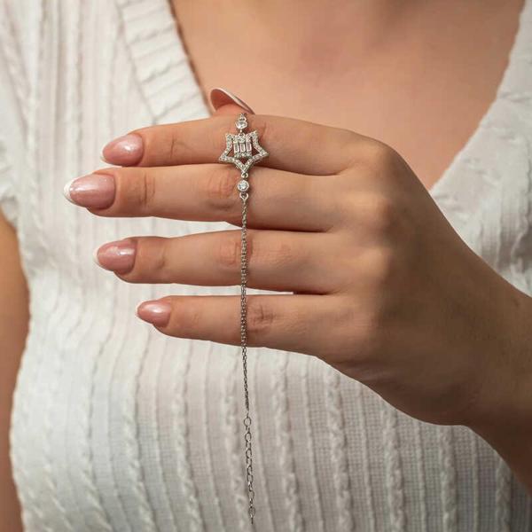 Himarry Gümüş Baget Taşlı Yıldız Kadın Bileklik - Image 1