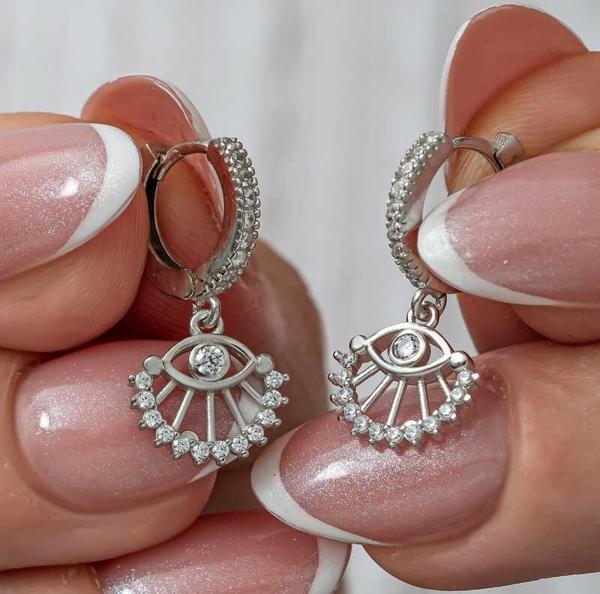 Himarry Gümüş Sallantılı Göz Kadın Küpe - Image 1