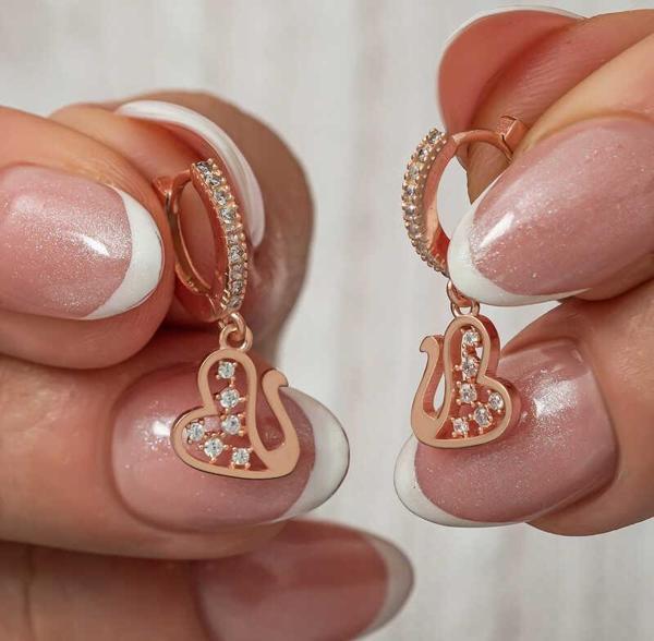 Himarry Gümüş Sallantılı Rose Kuğu Kadın Küpe - Image 1