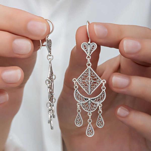 Himarry Gümüş Telkari Sallantılı Kadın Küpe - Image 1