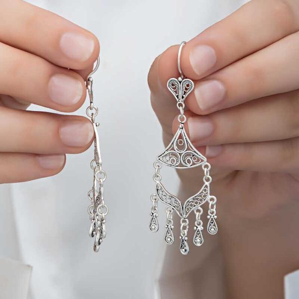 Himarry Gümüş Telkari Sallantılı Kadın Küpe - Image 1