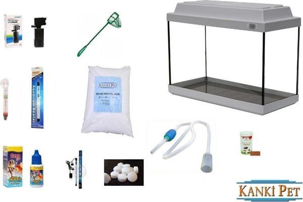 Kanki Pet 50 Cm Beyaz Tam Kapaklı full hazır Set 39 Litre - Image 1
