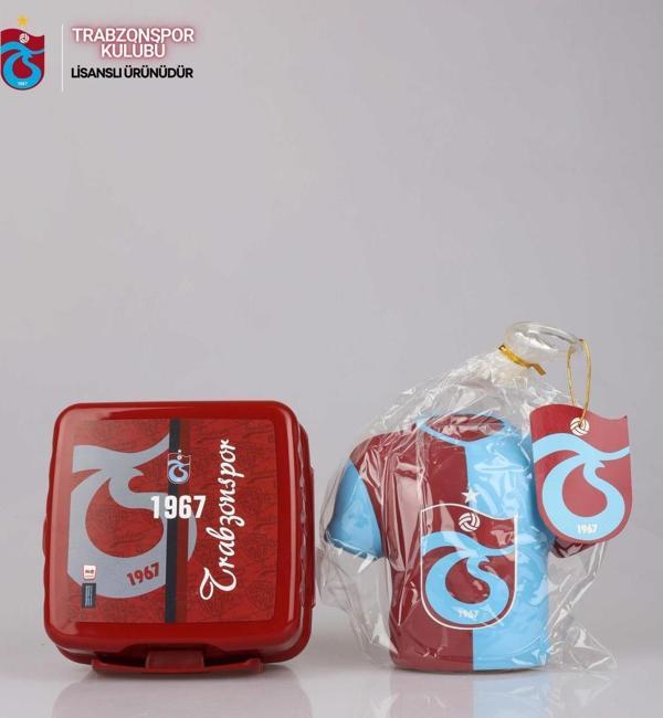 DEKOMUS İLE LİSANSLI TRABZONSPOR TARAFTAR SETİ " FORMA TASARIM KUMBARA VE 2 KATLI BESLENME KABI " - Image 1