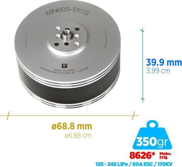 T-Motor MN605-S 170KV Brushless Fırçasız UAV Motor Multikopter Multi-rotor Quadcopter Hexacopter Drone Motoru - Image 1