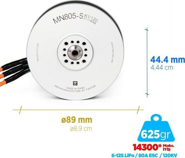 T-Motor MN805-S 120KV Brushless Fırçasız UAV Motor Multikopter Multi-rotor Quadcopter Hexacopter Drone Motoru - Image 1