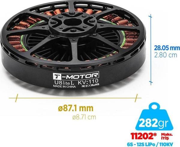 T-Motor U Power Type U8 Lite L 110KV Brushless Fırçasız UAV Multikopter Multi-rotor Quadcopter Hexacopter Drone Motoru - Image 1