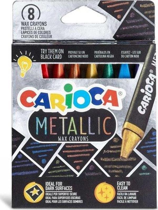 Carioca 8li Metalik Jumbo Üçgen Mum Boya Kalemi - Image 1