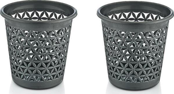 Dünya plastik 2 li basket çöp kovası flower çöp sepeti 11 lt. - Image 1