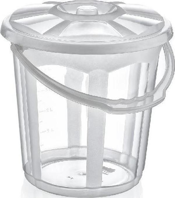 Dünya style şeffaf kova - su kovası 10 lt. Yükseklik:27cm. - Image 1