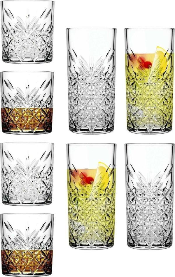 Paşabahçe timeless 8 li viski kokteyl bardak - keyf bardağı seti 52790-52800 - Image 1