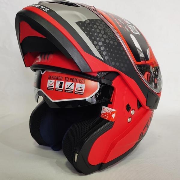 Mt Kask Atom Sv Adventure Mat Kırmızı Güneş Vizörlü - Image 1
