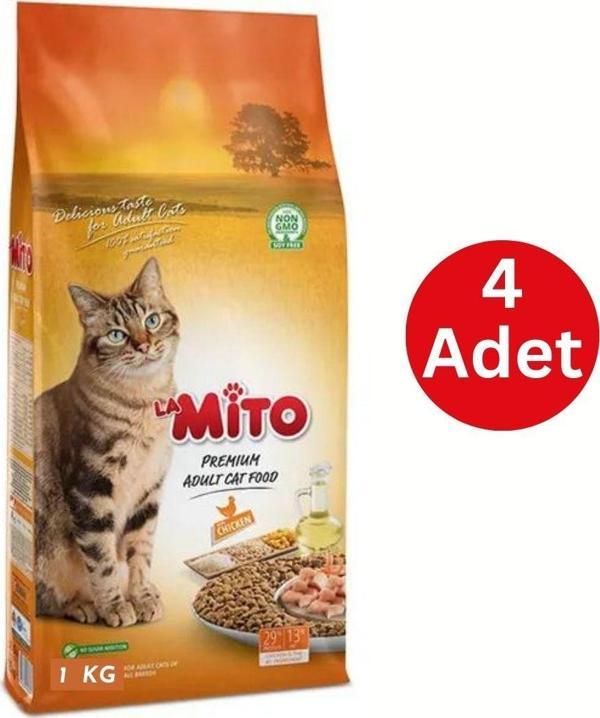 Mito Tavuklu Yetişkin Kedi Maması 4 x 1 KG - Image 1